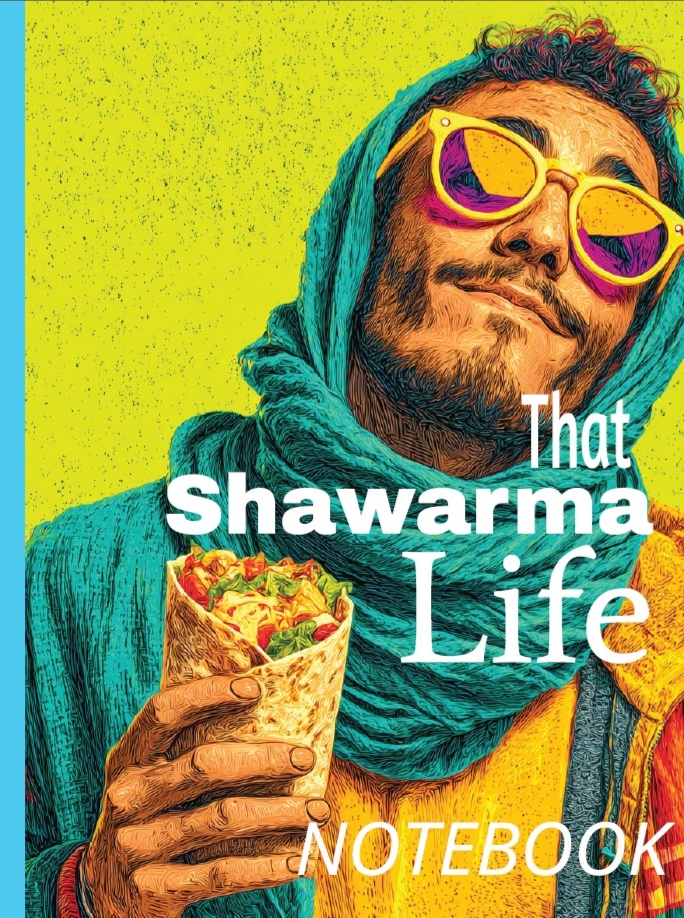 That Shawarma Life notebook cover by Adil Bhatti